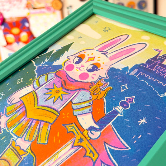 Bunny Knight ♡ Riso Print