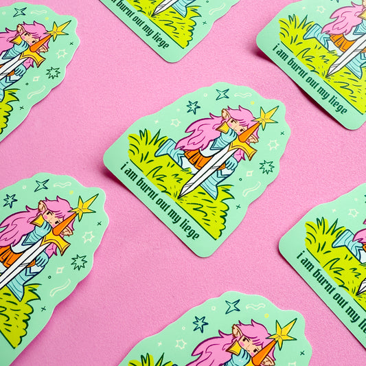 Burnt Out Knight ✷ Matte Sticker✷