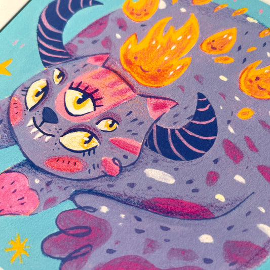 Mini Print ♡ Demon Kitty Fire