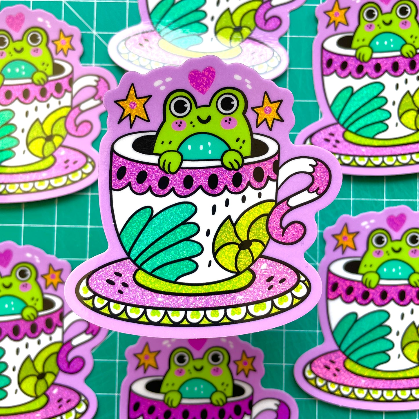 Teacup Frog ✷Shimmery Sticker✷