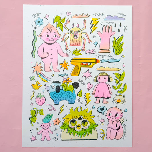 Vintage Toys ♡ Riso Print