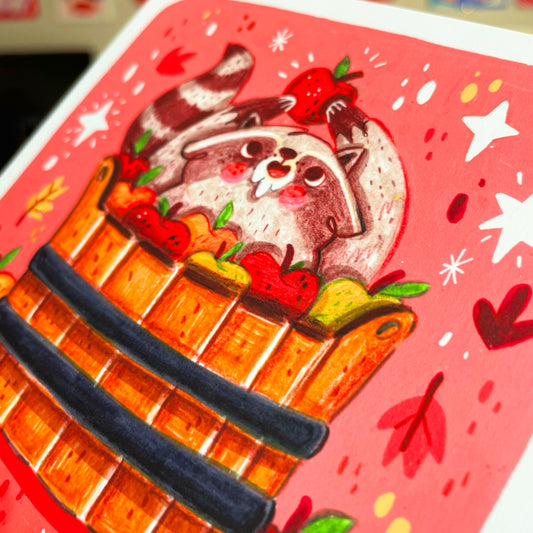 Mini Print ♡ Harvest Joy Raccoon