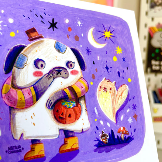 Mini Print ♡ Samy the dog & Squirrel