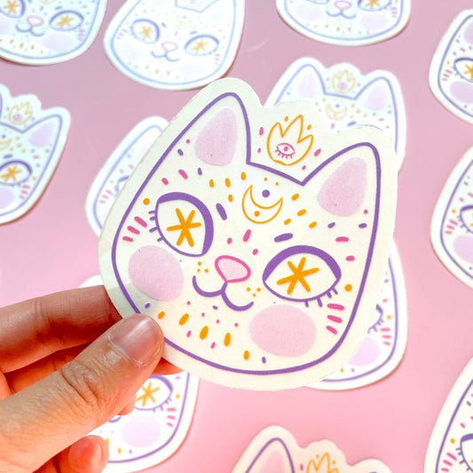 Cosmic Cat ✷ Rainbow-Maker Window Sticker ✷