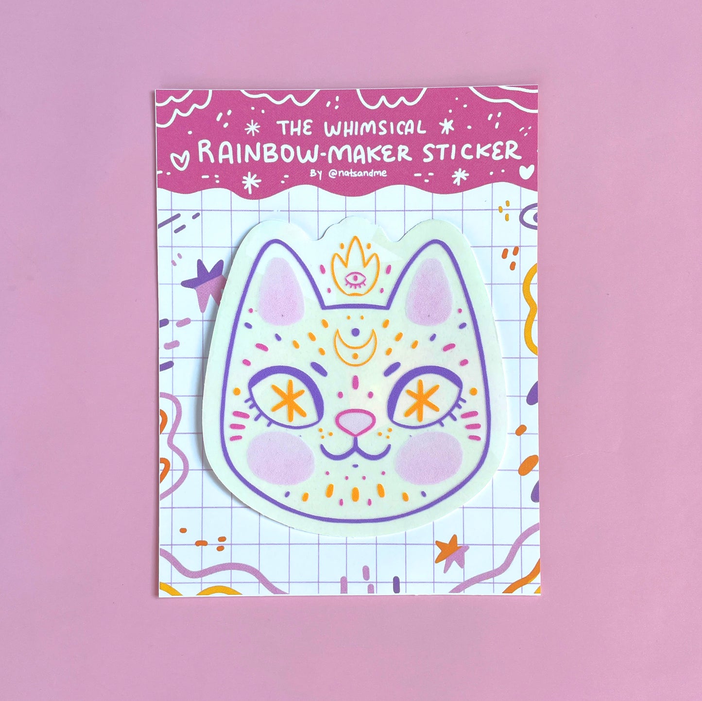 Cosmic Cat  ✷ Rainbow-Maker Window Sticker ✷