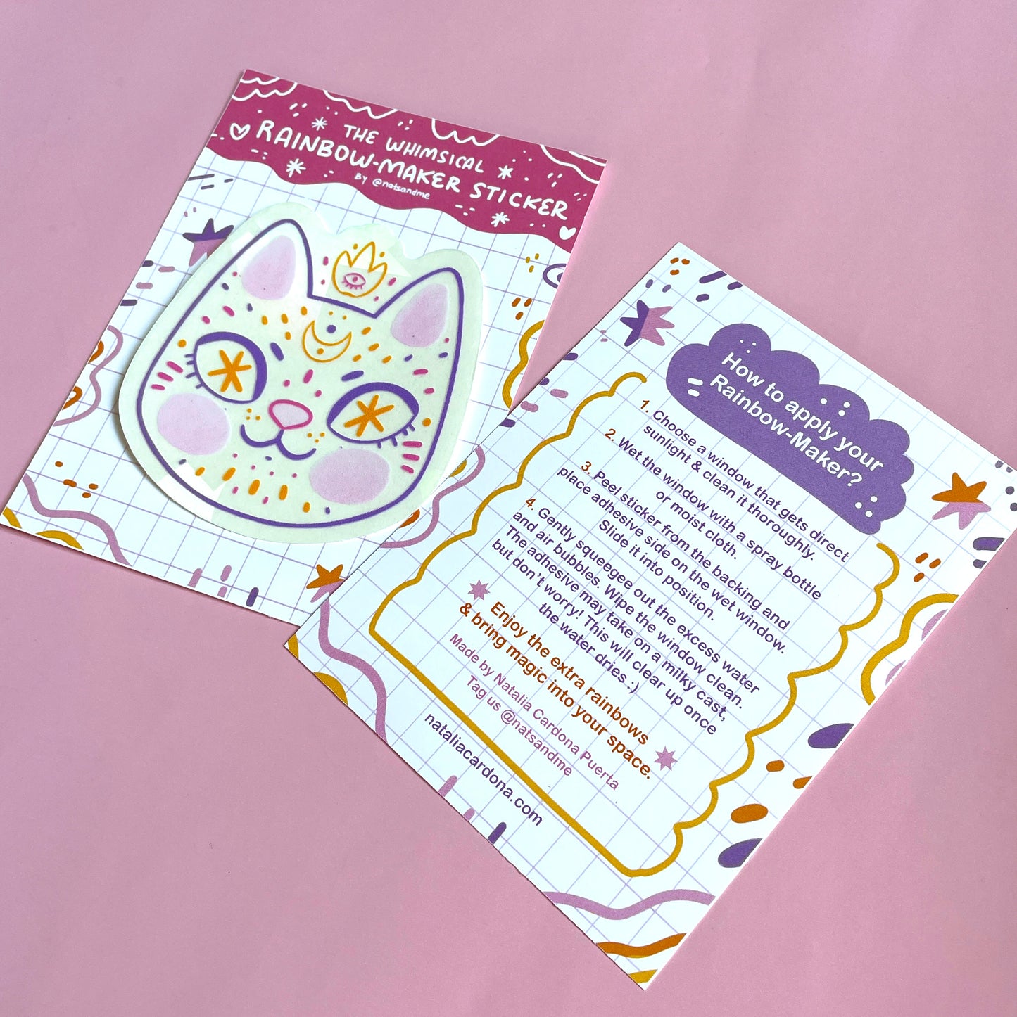 Cosmic Cat  ✷ Rainbow-Maker Window Sticker ✷