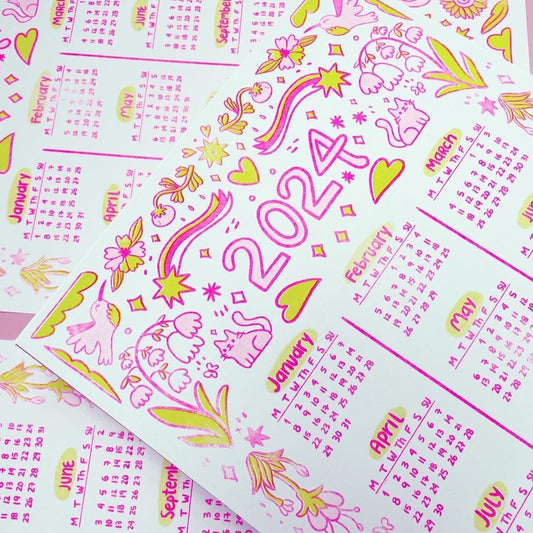 2024 Calendar  ♡ Riso Poster