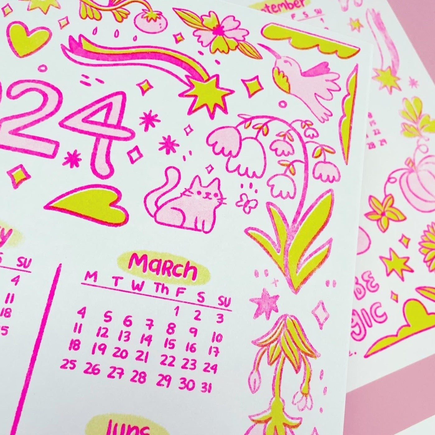 2024 Calendar  ♡ Riso Poster