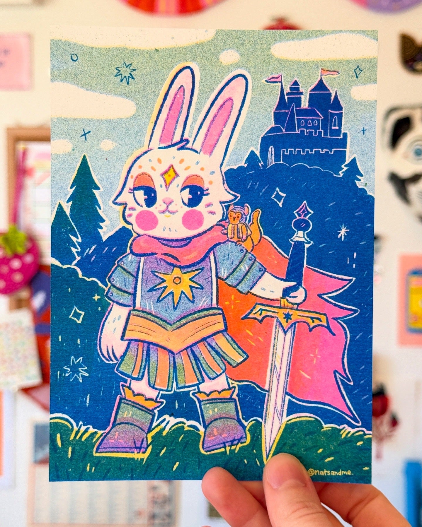 Bunny Knight ♡ Riso Print