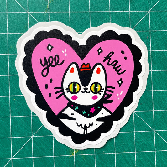 Yeehaw Cowboy Cat ✷ Matte Sticker