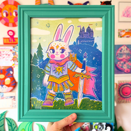 Bunny Knight ♡ Riso Print