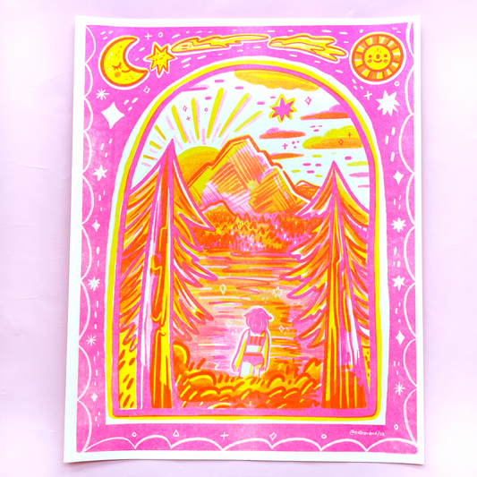 If Mountains Could Dream  ♡ Riso Poster