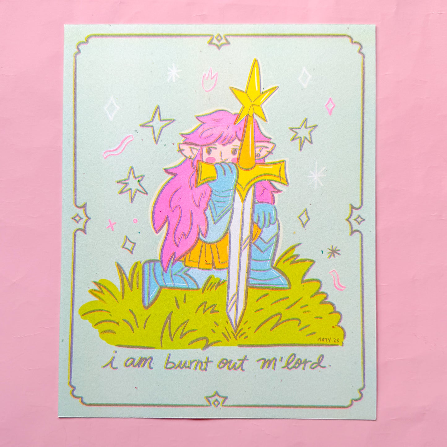 Burnt Out Knight ♡ Riso Print