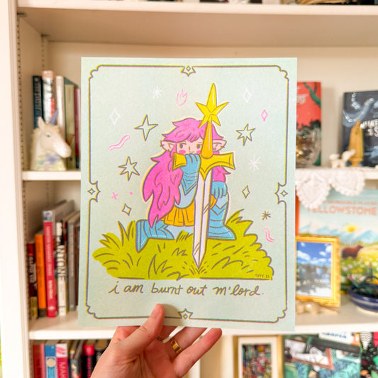 Burnt Out Knight ♡ Riso Print