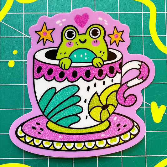 Teacup Frog ✷Shimmery Sticker✷