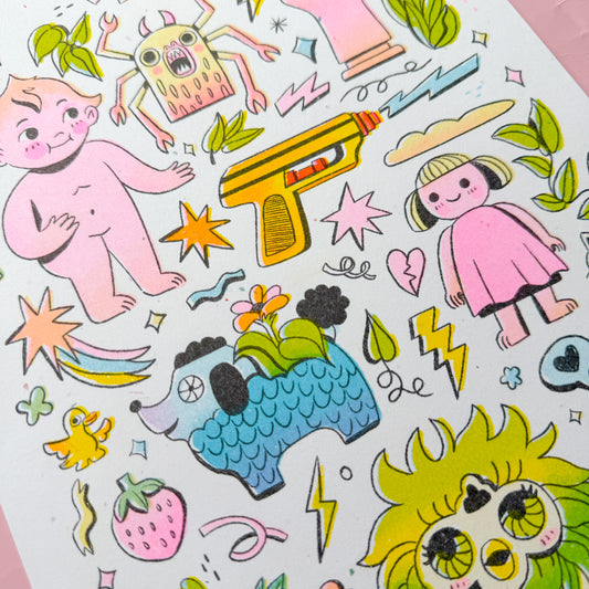 Vintage Toys ♡ Riso Print